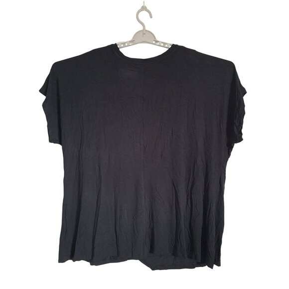 Ava & Viv Womens Black Casual Knot Front T-Shirt Plus Size XXL - Picture 5 of 9